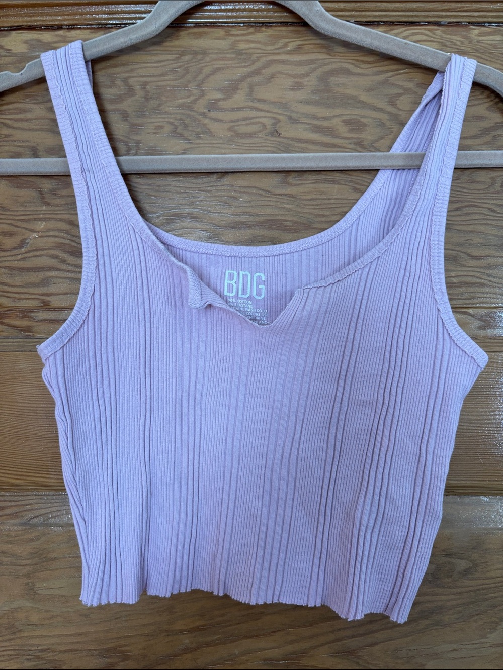 BDG Lavender Ribbed Crop Tank Top